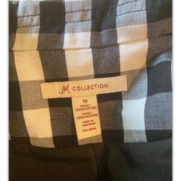 JM Collections jacket black white gingham size 10 - Picture 5 of 5